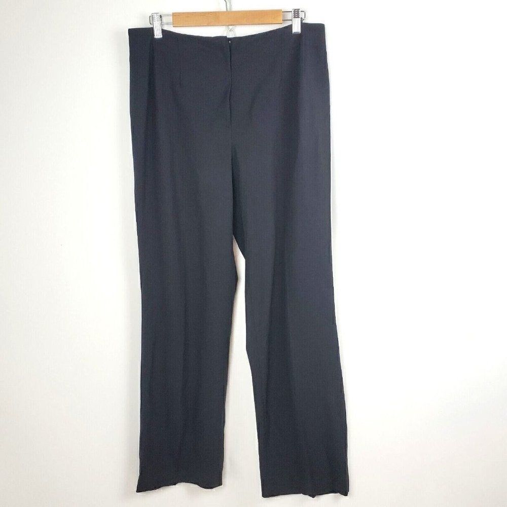 Piazza Sempione sz 46 IT US 12 Black Wool High Rise Straight Leg Sophia Pants